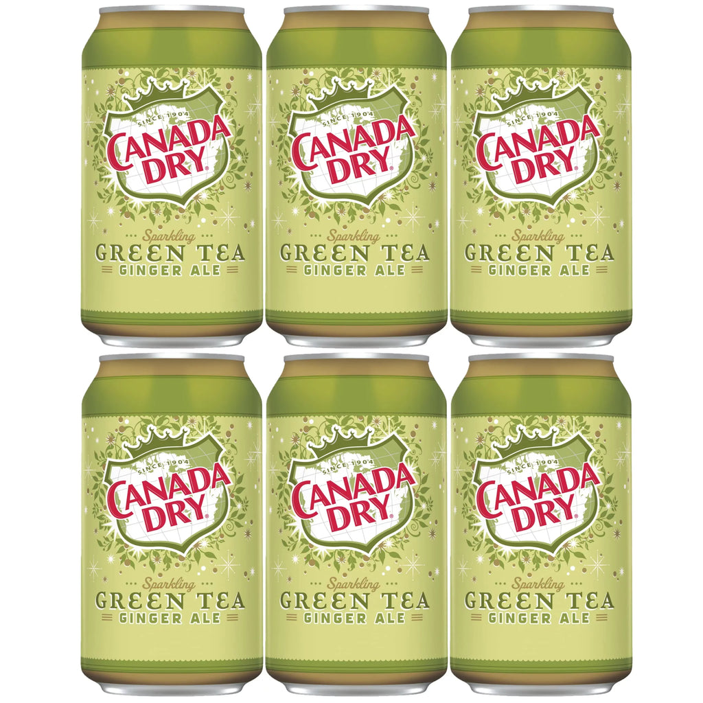 Refresh and Revitalize with Canada Dry Sparkling Green Tea Ginger Ale - 6 Pack of 12oz Cans!