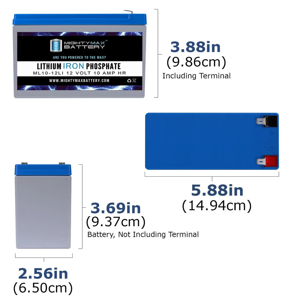 12V 10AH Lithium Replacement Battery Compatible with Streamlight E-Flood Box HL - 2 Pack