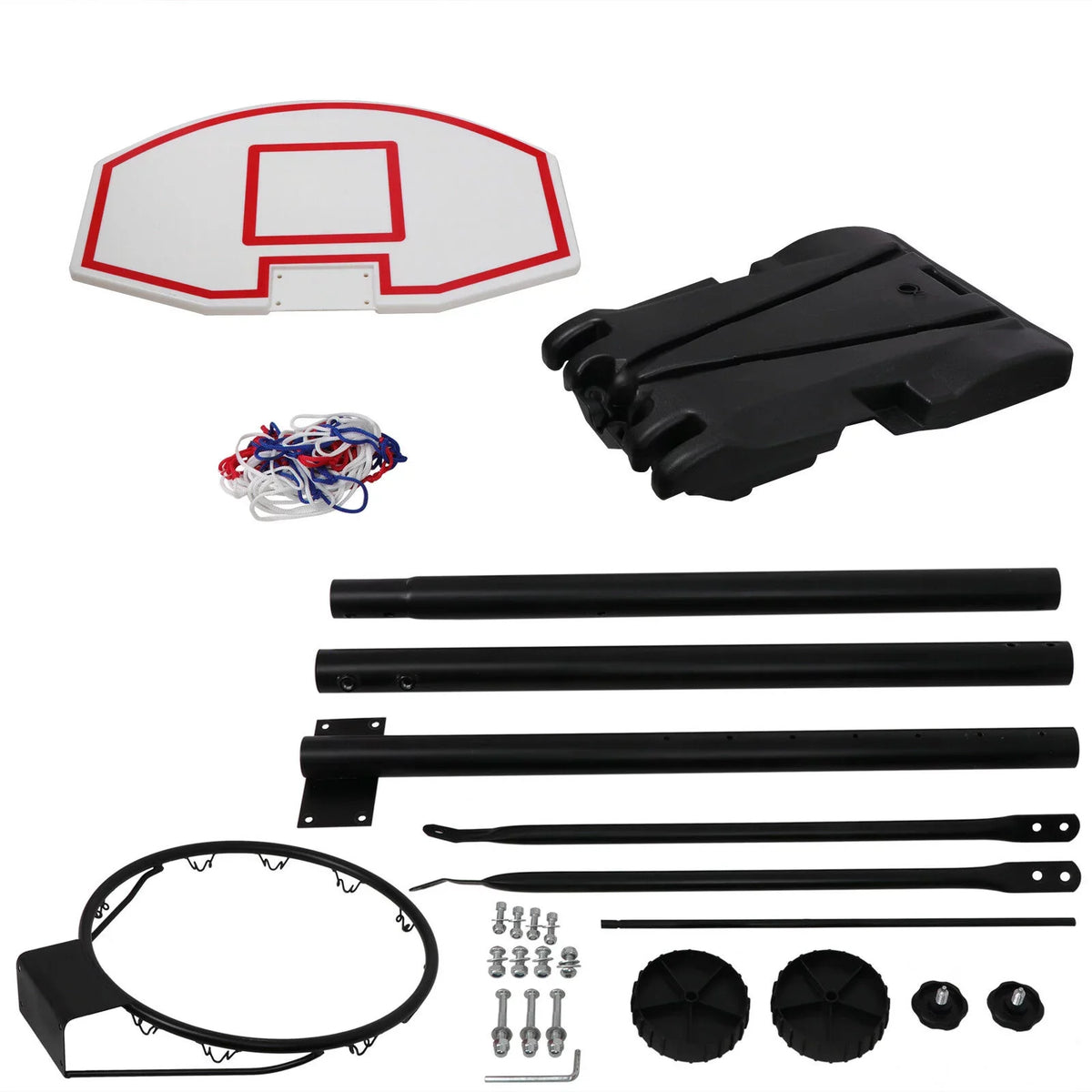 ZENY Portable Height Adjustable 4 -7 FT Basketball Hoop Basketball Stand W/ Wheels Black
