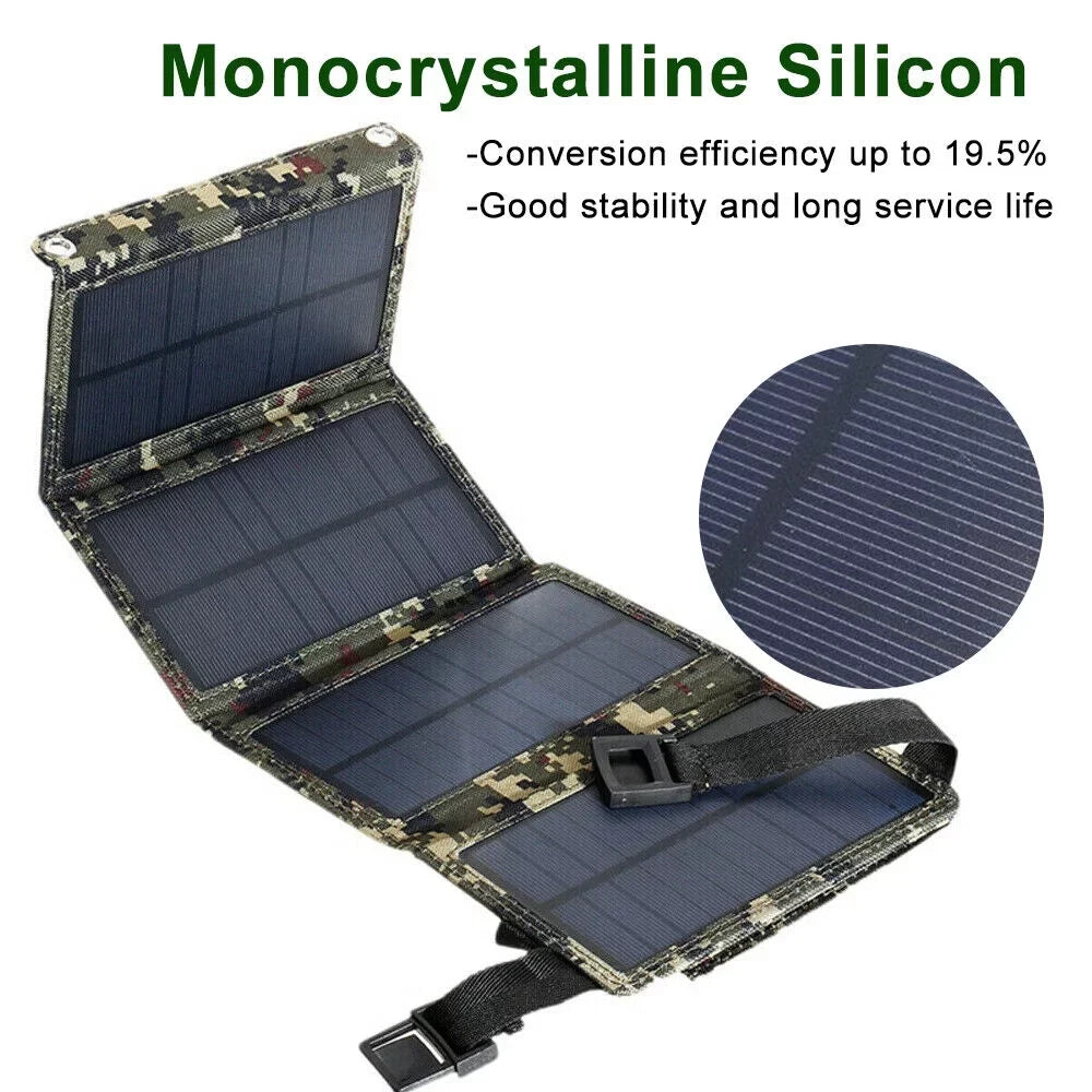 Foldable Outdoor 80W USB Solar Panel Portable Phone Charger Camping Hiking Rechargeable Battery High Quality