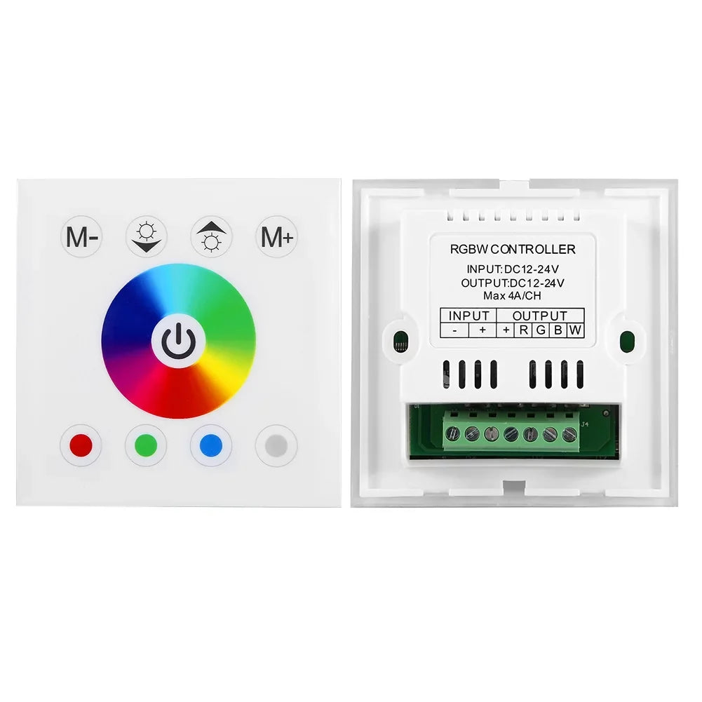 Ftory LED Touch Panel Controller - Wall Mounted Colorful RGBW LED Touch Panel Controller Dimmer Switch for LED Strip Light(white)