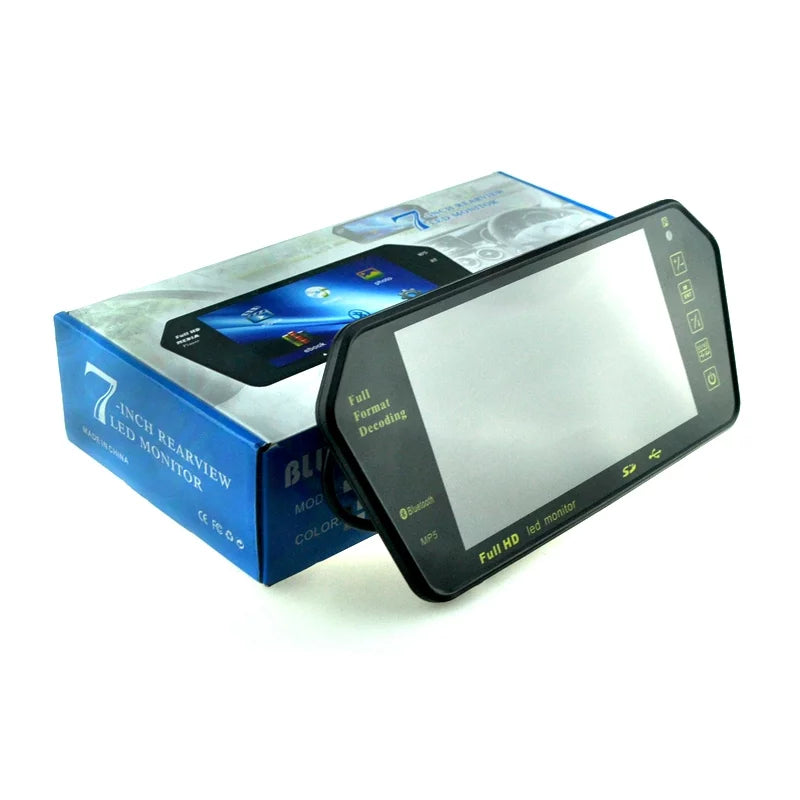Full HD 7" inch TFT LCD Car Monitor Car RearView Mirror with Built-in Bluetooth Mp5 FM Photo Display USB TF Slot