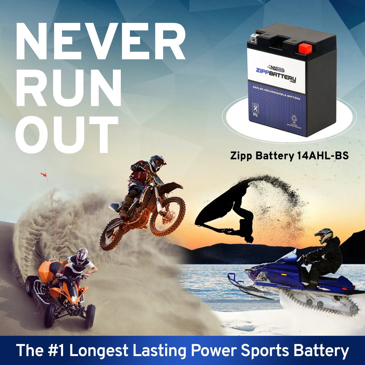 Zipp Battery YTX14AHL-BS (14AHL-BS 12 Volt,12 Ah, 210 CCA) Motorcycle Battery for Cagiva 350cc T4 E Elefant W12 2000