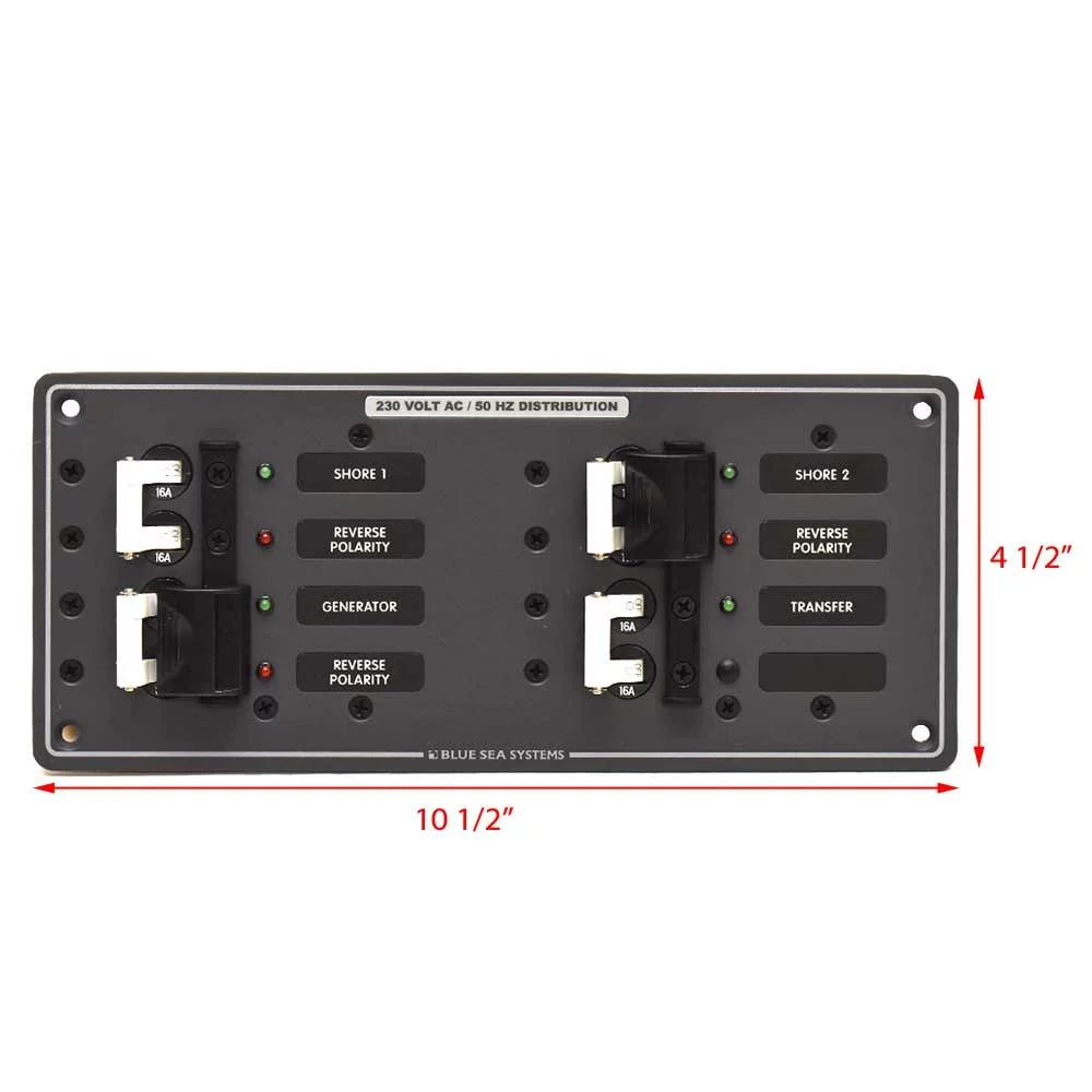 Blue Sea Boat Power Distribution Panel 8598 | 230V AC Source Selector