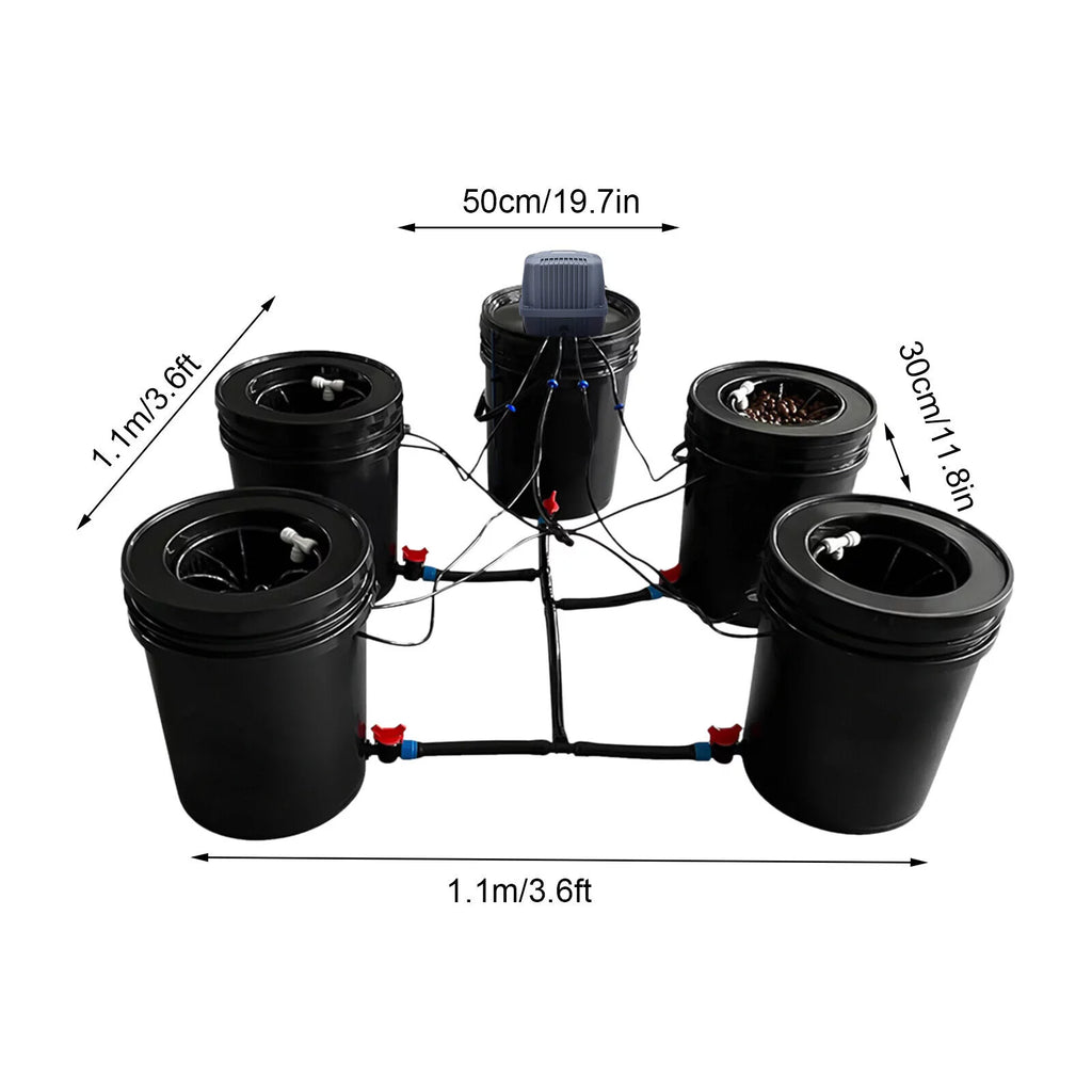 Miumaeov Hydroponics Growing System 5 Gallon Hydroponic Bucket System Kit Hydroponics Growing System for Vegetables Gardening System