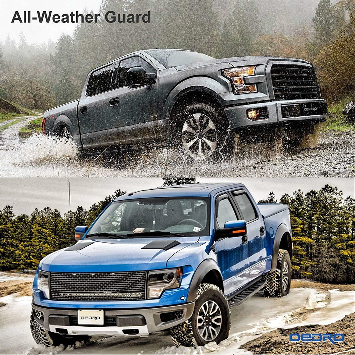 Ledkingdomus All-Weather TPE Rubber Front and Rear 3-Piece for 2015-2023 2024 Ford F150 Super Crew Cab Floor Mats Set