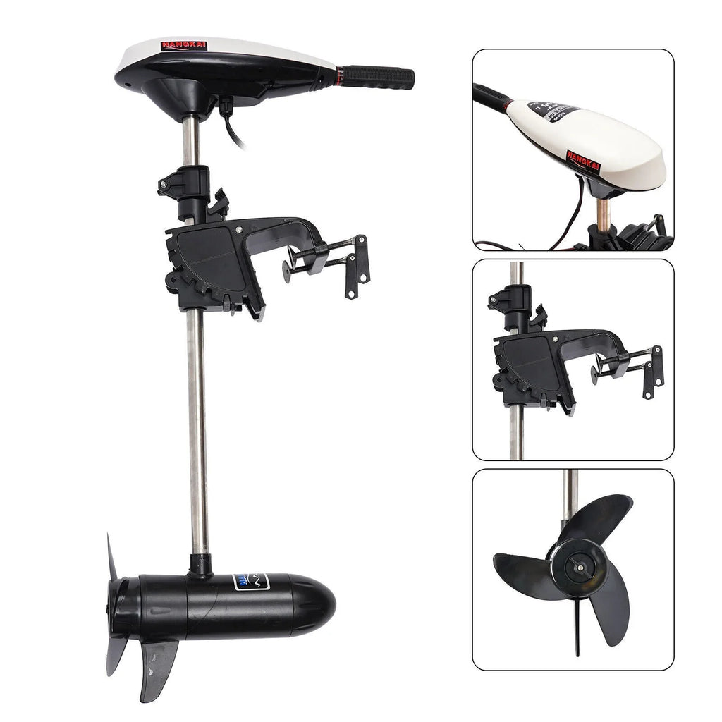 HANGKAI 12V 45LBS Electric Boat Motor Outboard Trolling Motor Engine Heavy Duty
