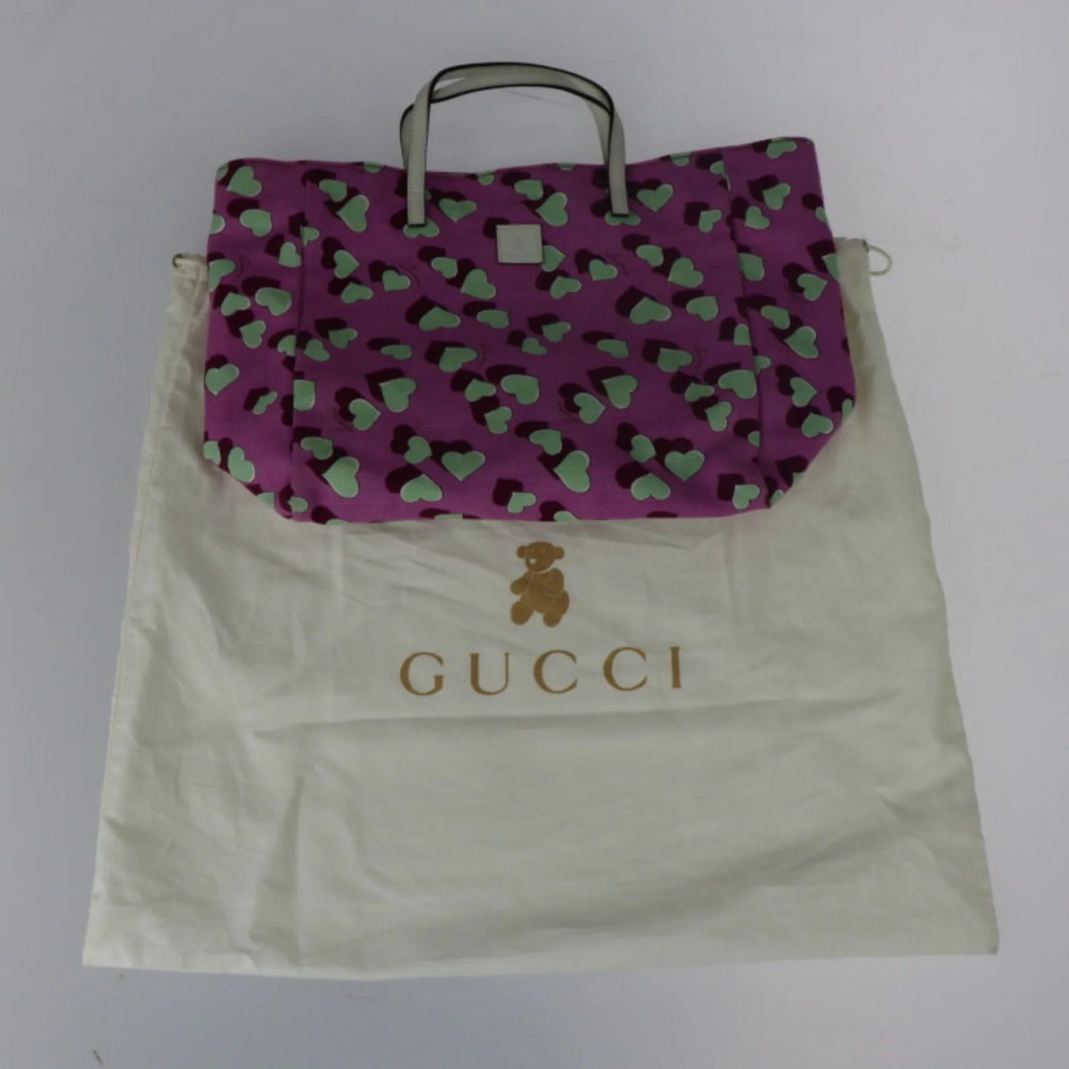 Pre-Owned GUCCI Gucci Baby Heart Tote Bag Children's Handbag 284721 Canvas Leather Pink Series Multicolor (Good)