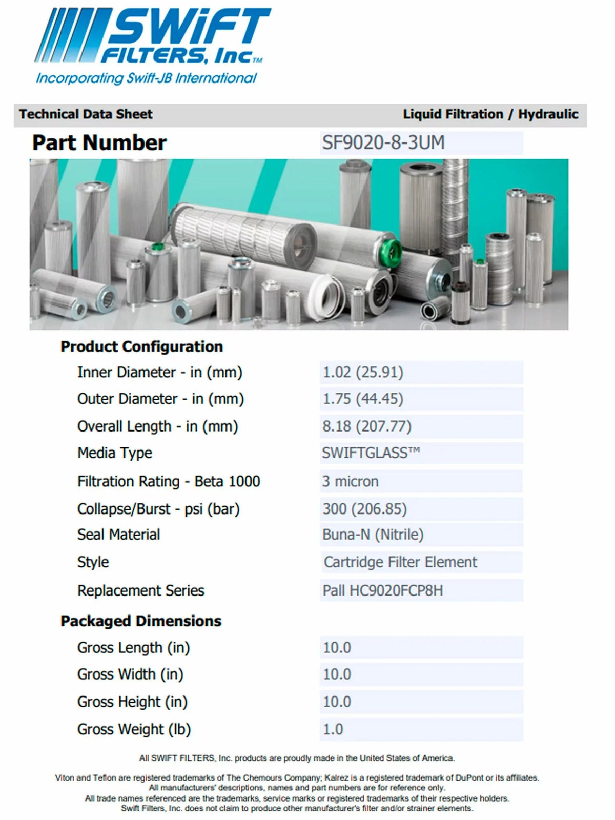 Direct Interchange for TAISEI KOGYO P-T-M3-3M rtridge Filter Element Microglass Construction 3 Micron