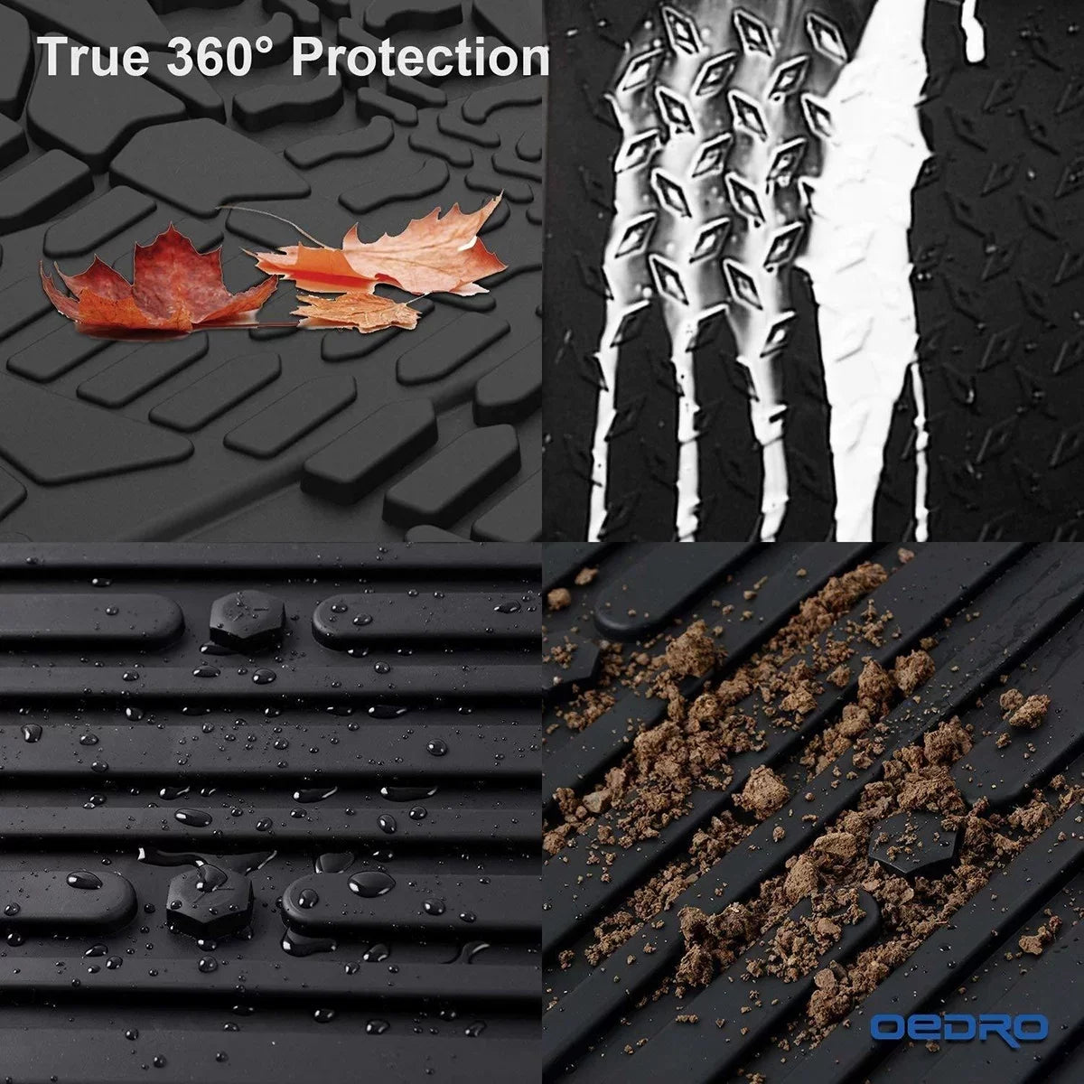 Ledkingdomus All-Weather TPE Rubber Front and Rear 3-Piece for 2015-2023 2024 Ford F150 Super Crew Cab Floor Mats Set