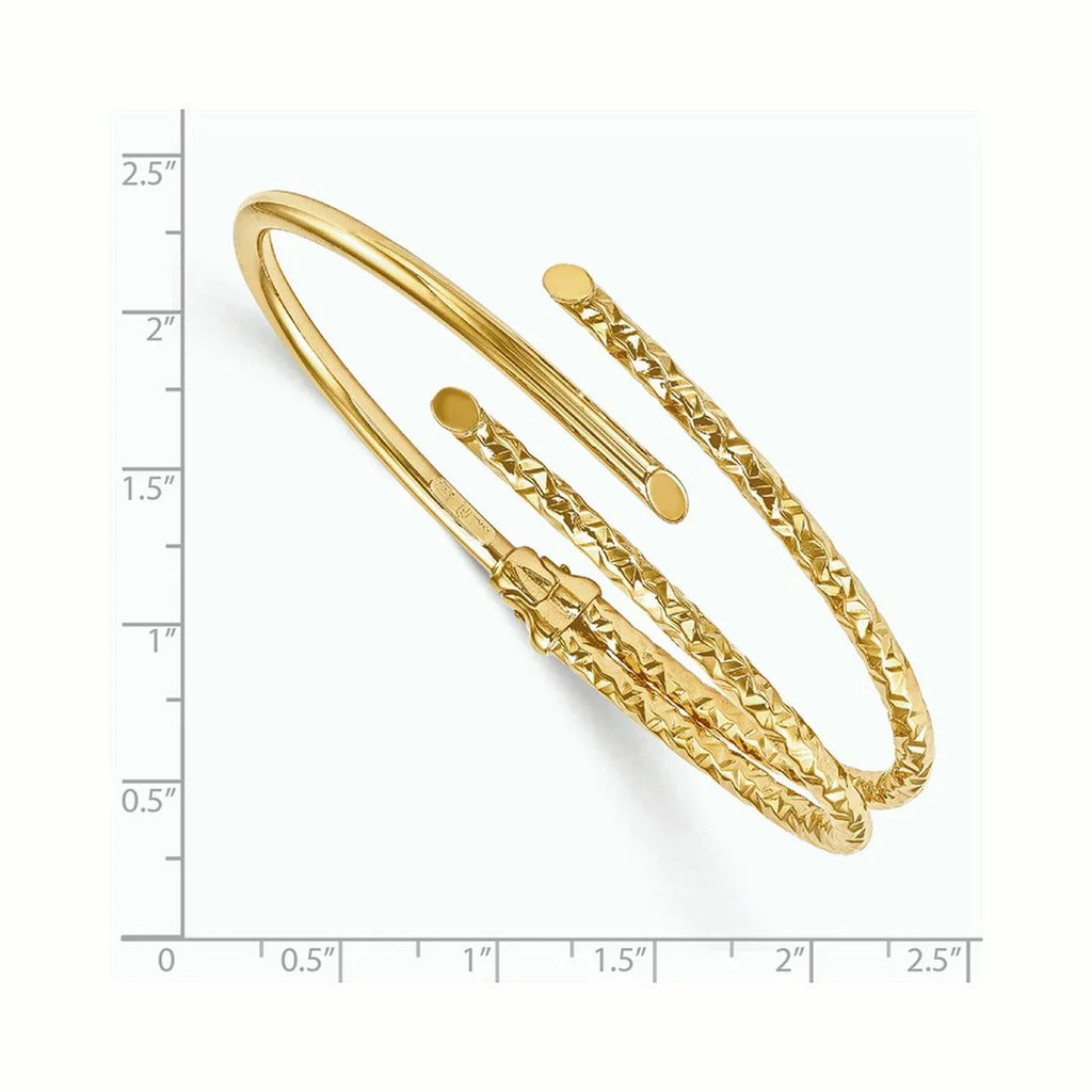 Leslie's 14k Polished Textured Fancy Bangle