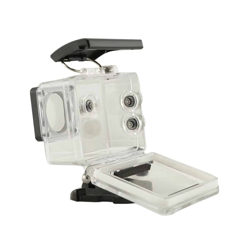 Capture Every Adventure with Our Waterproof WiFi Action Camera - 1080P Video, Clear Sound Recording, and Durable Silver Case