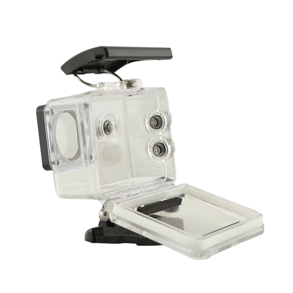 Capture Every Adventure with Our Waterproof WiFi Action Camera - 1080P Video, Clear Sound Recording, and Durable Silver Case