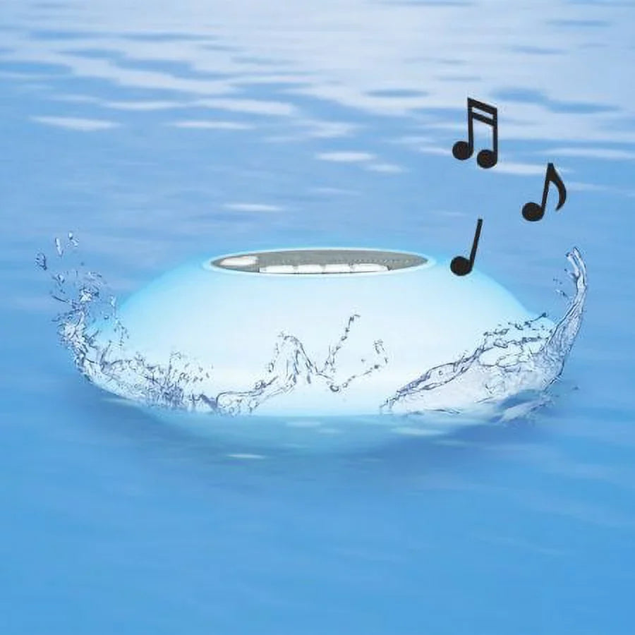 Poolmaster Multi-Light Floating Waterproof Portable Bluetooth Speaker - 7 Color LED Backlight Display with Phone Call Functionality for Swimming Pools, Lakes, Outdoors