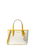 Michael Kors Women's Jet Set Travel Extra-Small Logo Top-Zip Tote Bag (Jasmine Yellow Multi)