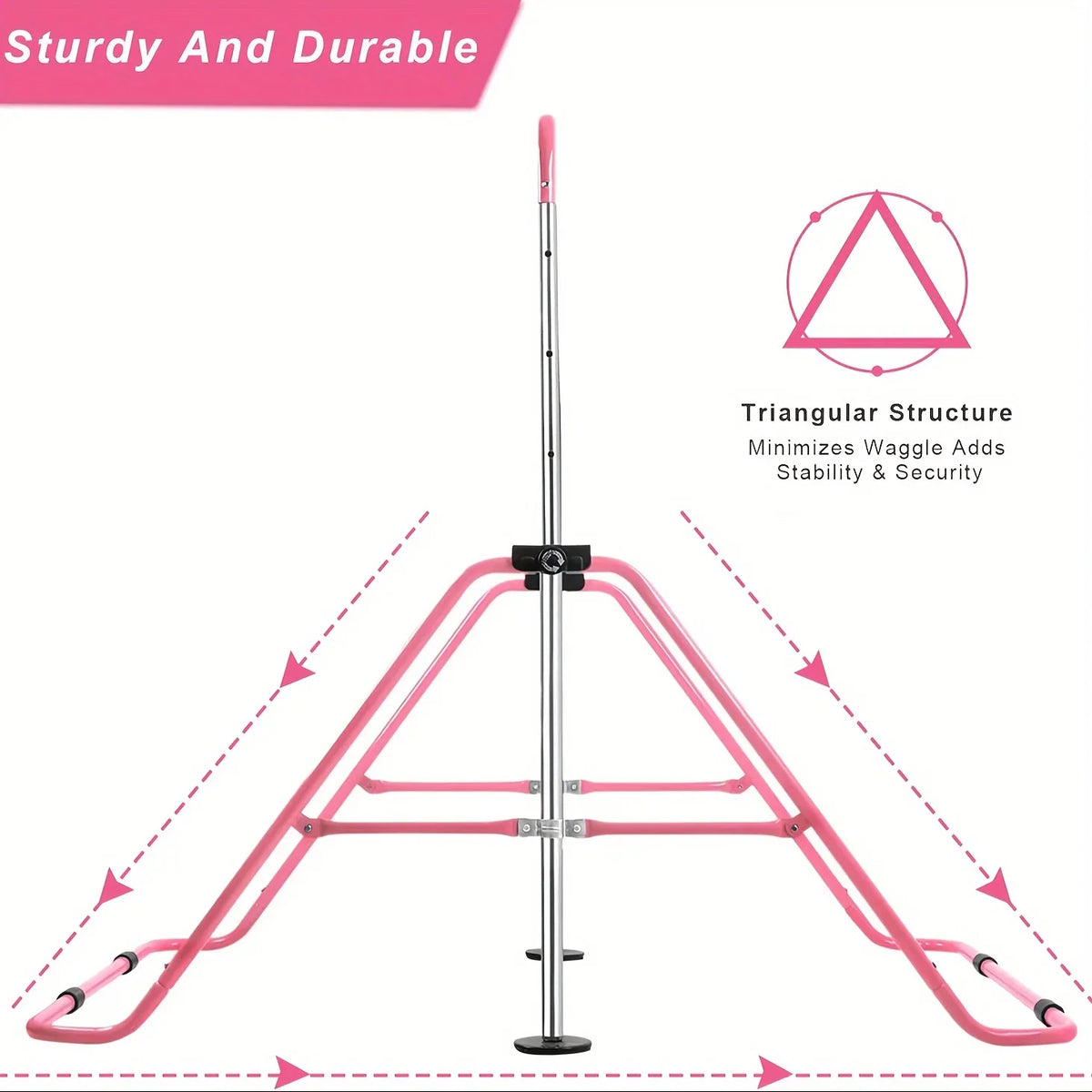 DFSDFGF32 Home Gymnastics Bar, Adjustable Height Horizontal Training Bar For Children, Foldable Junior Kip Bar With Non-slip Base, Up To 140lbs Capacity, For Ages 3-10