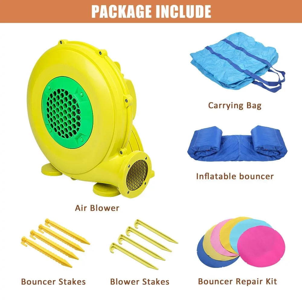 SalonMore Air-filled Bounce House with Blower,Pool & Water Slide & Splash,Multi-color Tank