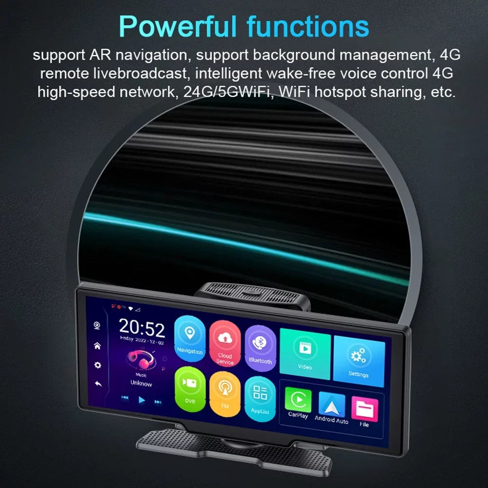 Multi-language Dual Lens Car Video Recorder Auto Dash Cam Car Recorder Night Viewing 10.26in DVR 170 Degree Wide Angle Car Global Positioning System Navigation