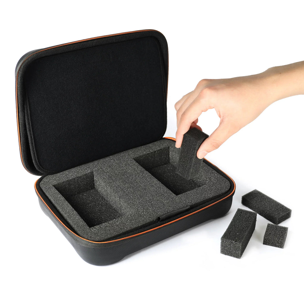 USA GEAR External Hard Drive Case, EVA Foam Hard Shell, Customizable Foam Interior - Black