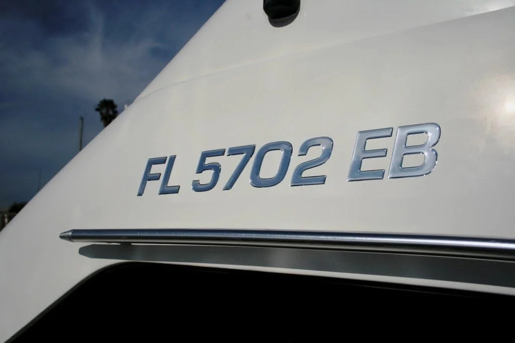 Boat & Jetski Registration Numbers - Domed/Raised Decal (16 Pcs) Plain Chrome/SURF Series Font Style