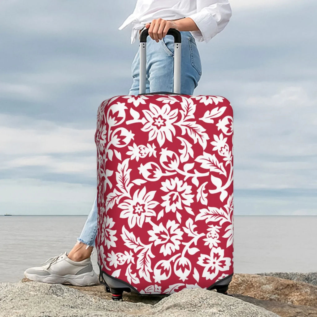 Bingfone Red Flowers Luggage Cover Washable Suitcase Cover Protector Anti-Scratch Suitcase Cover Fits 18-32 Inch Luggage