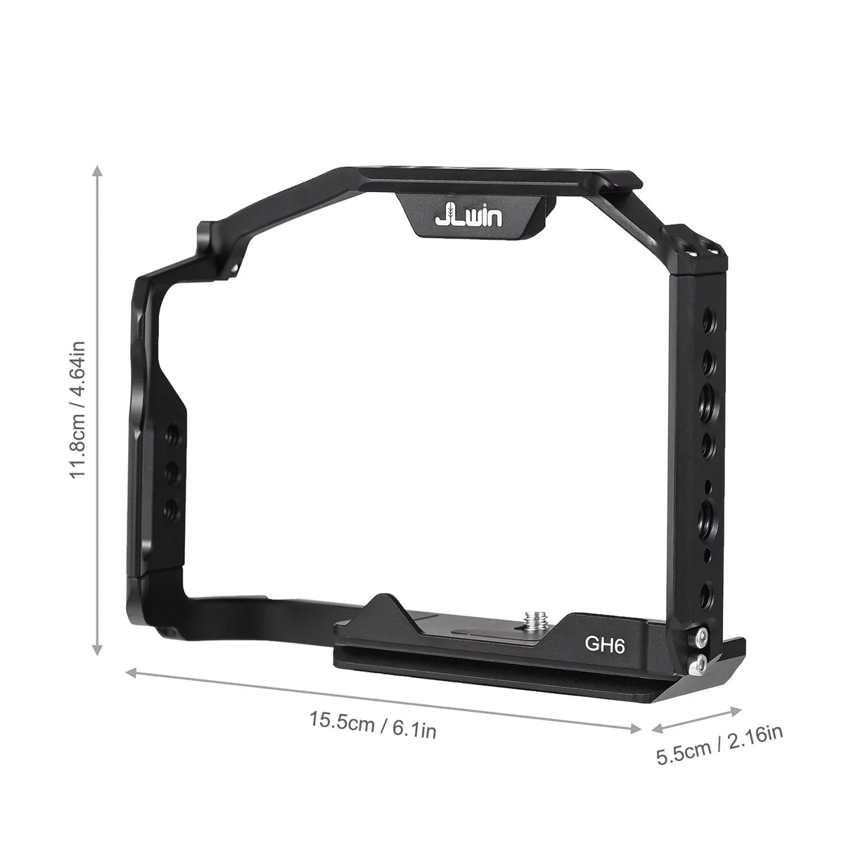 Dcenta Camera Cage Compatible with Panasonic GH6 Aluminum Alloy Construction with Cold Shoe Mount and Extensive Threaded Holes