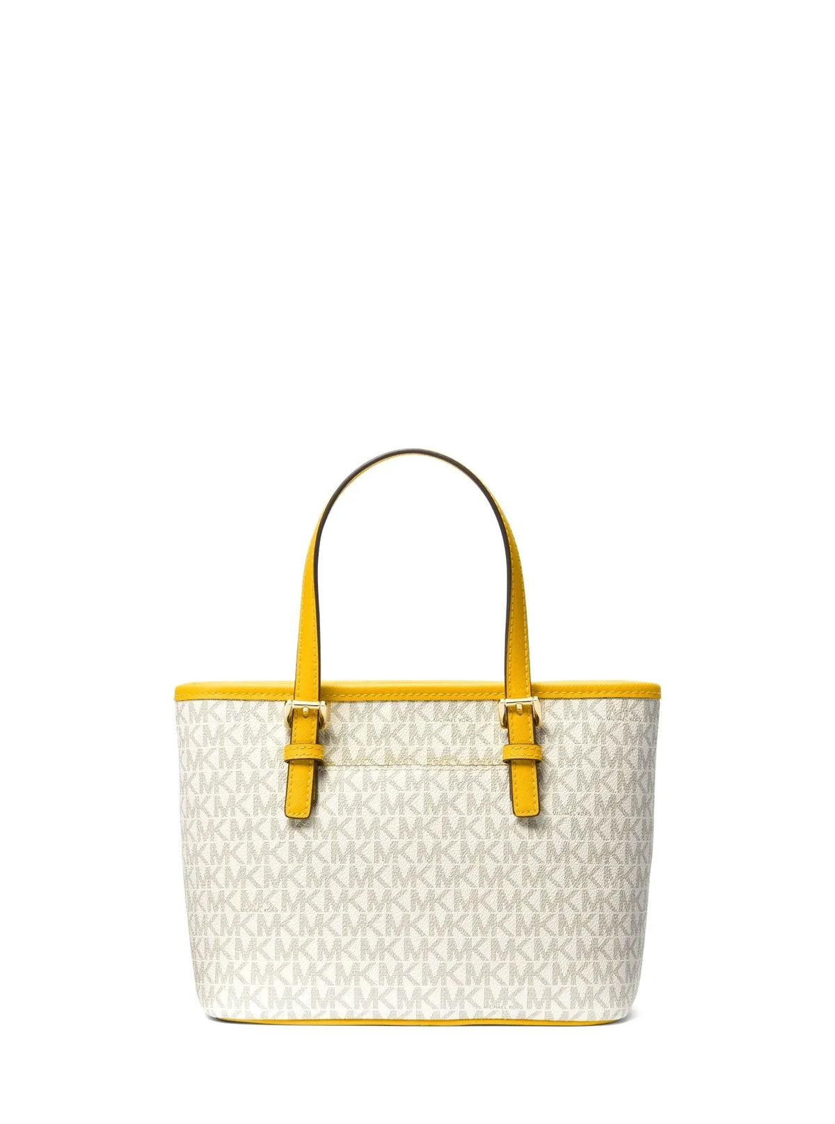 Michael Kors Women's Jet Set Travel Extra-Small Logo Top-Zip Tote Bag (Jasmine Yellow Multi)