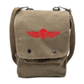 IDF ISRAELI ARMY Paratrooper Wings BADGE Zahal Canvas Crossbody Travel Map Bag Case in Olive & Red