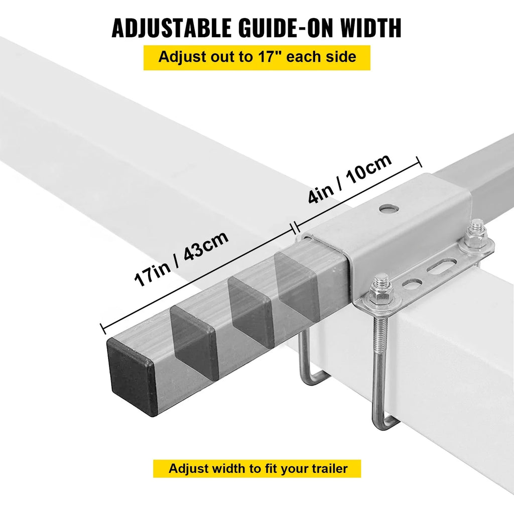VEVORbrand Boat Trailer Guide-on, 40", 2pcs Galvanized Steel Trailer Post Guide on, with LED-Lighted Polyvinyl Tube Covers, Mounting Hardware Included, for Ski Boat, Fishing Boat or Sailboat Trailer