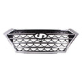 FRONT GRILLE; FOR USE WITH CAMERA; Finish BLACK WITH CHROME MOLDINGS;