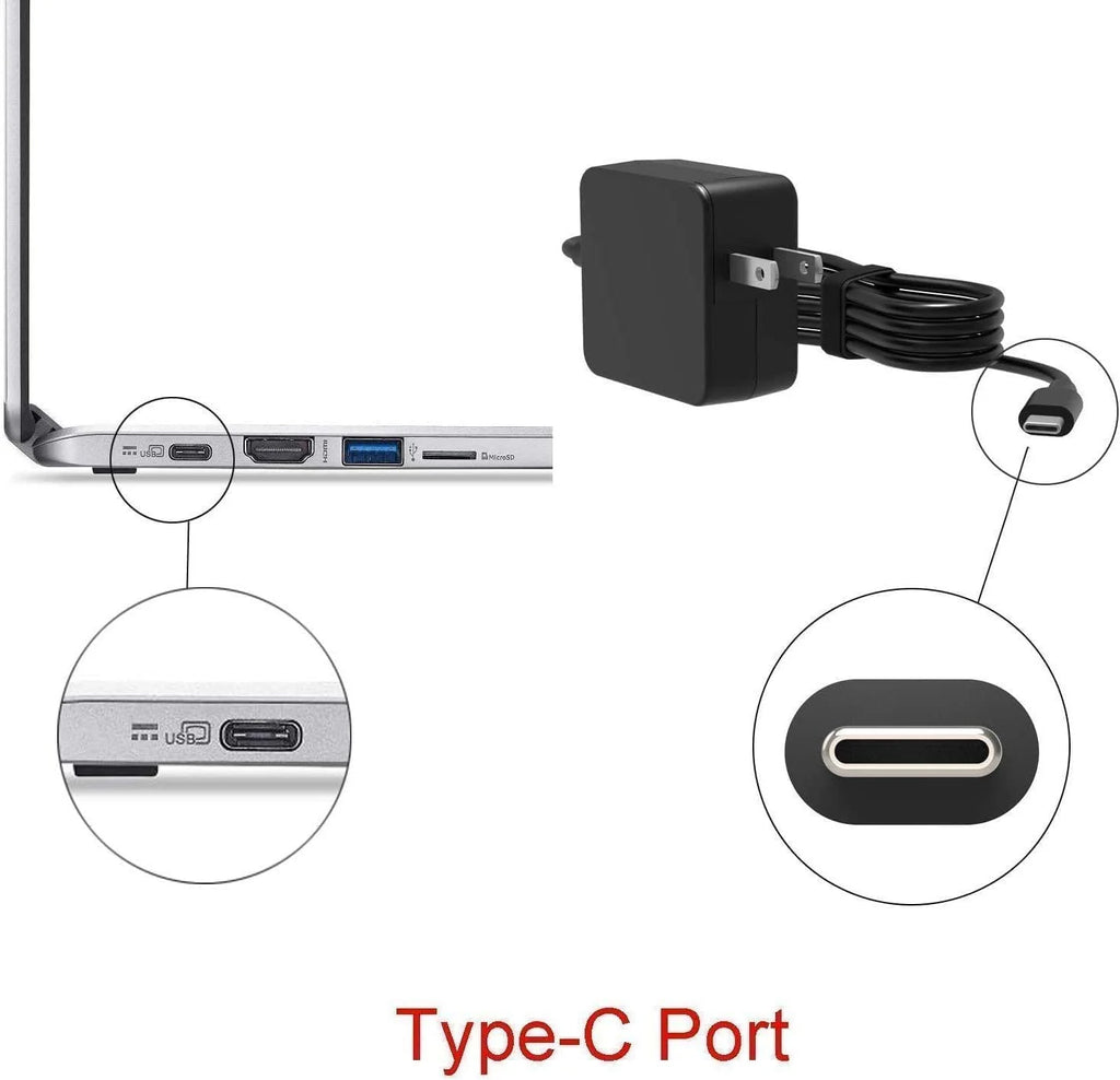 Guy-Tech 65W Max Type-C Adapter Compatible for Dell Inspiron 13 5310 Power Supply