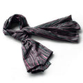 Blancho Black Irregular Stripe Chic Silky Scarf/Wrap/Shawl - Large
