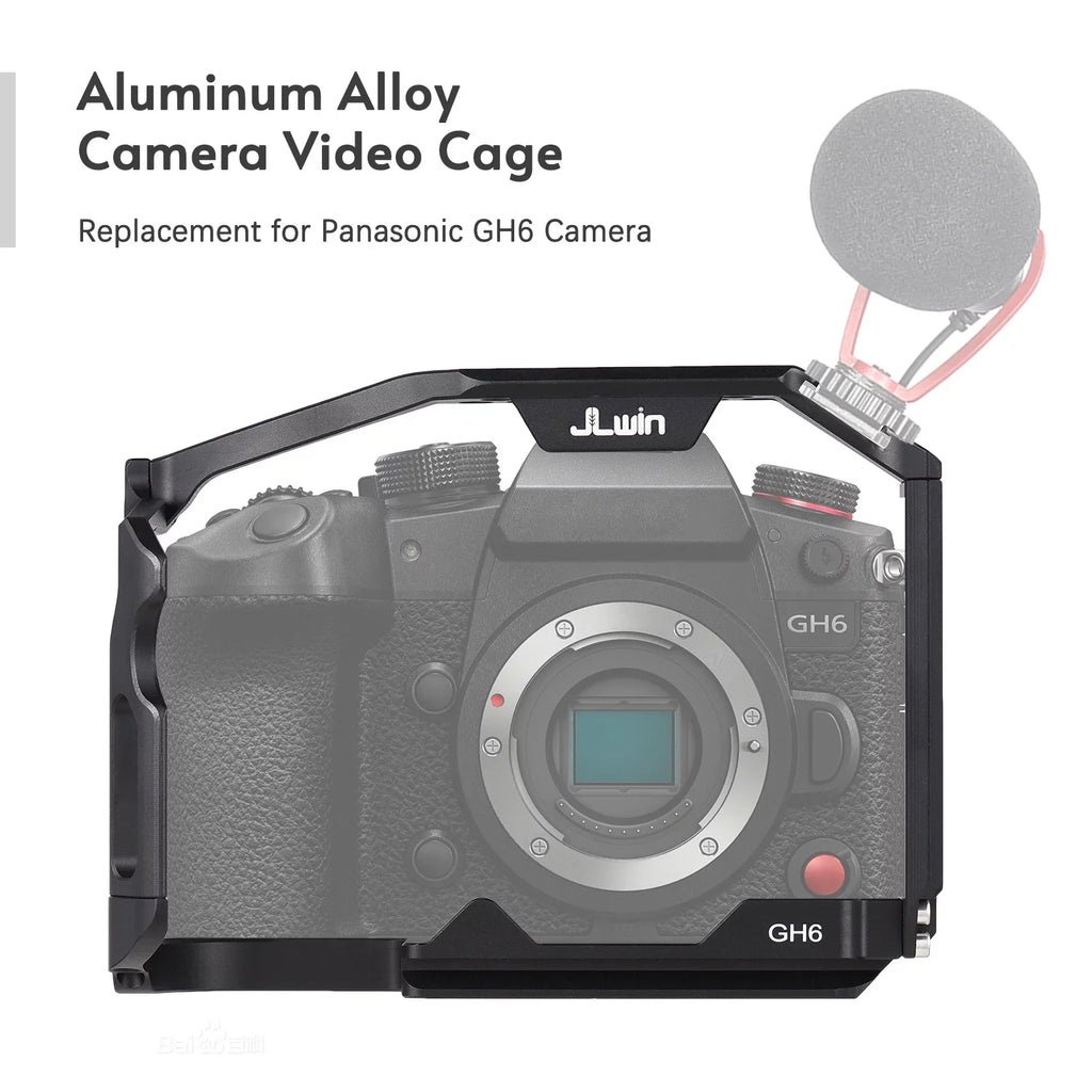 Dcenta Camera Cage Compatible with Panasonic GH6 Aluminum Alloy Construction with Cold Shoe Mount and Extensive Threaded Holes