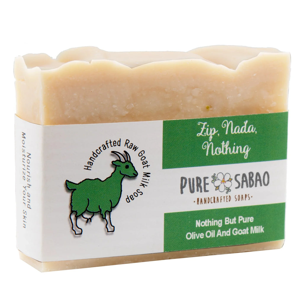 Pure Sabao – Zip, Nada, Nothing – Olive oil and Goat Milk Soap – 4 pack – Perfect for Sensitive Skin