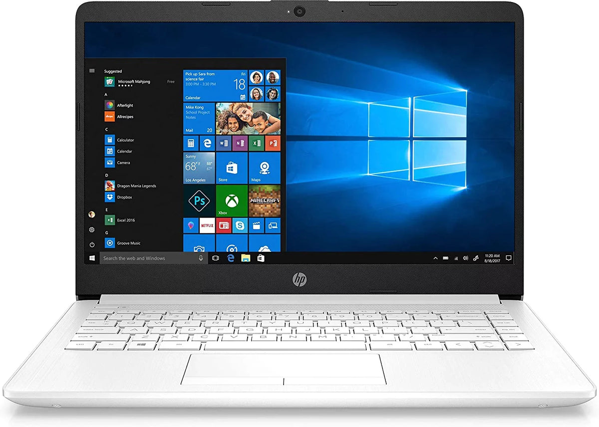 Restored HP Notebook 14-cf1012ds Intel Pentium Gold 5405U 4GB 64GB eMMC 14" White (Refurbished)