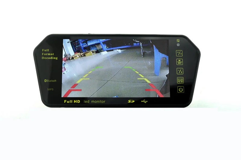 Full HD 7" inch TFT LCD Car Monitor Car RearView Mirror with Built-in Bluetooth Mp5 FM Photo Display USB TF Slot