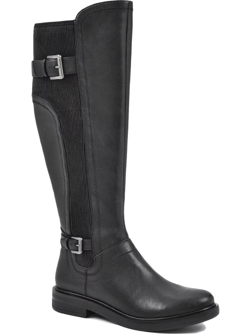 White Mountain Womens MEDITATE Faux Leather Block Heel Knee-High Boots
