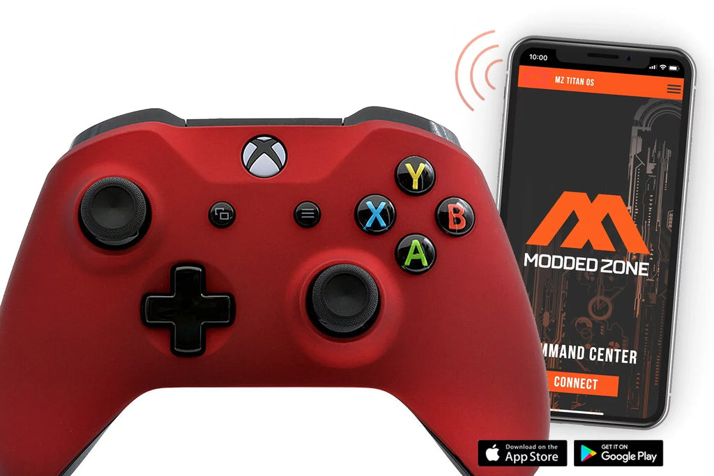 Soft Touch Red Xbox One S SMART Custom Rapid Fire Modded Controller. FPS mods. COD Warzone