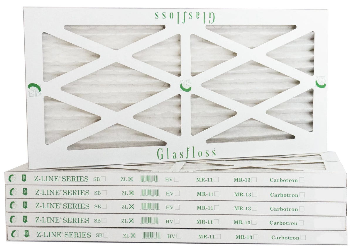 Glasfloss 22x26x1 - MERV 10 -Qty:6 - Furnace Air Filter - Made in USA (Actual Size: 21.5 x 25.5x7/8 inch)