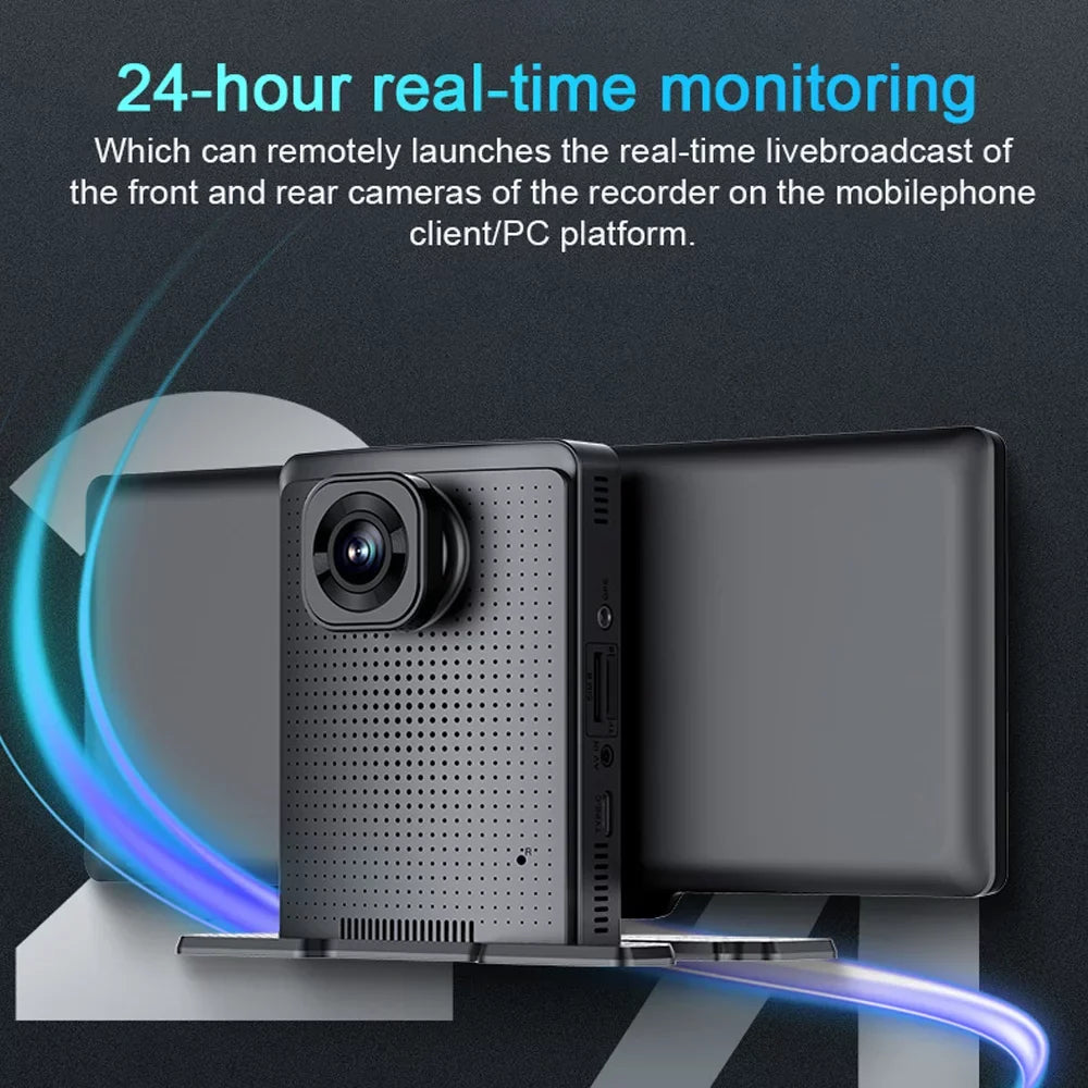 Multi-language Dual Lens Car Video Recorder Auto Dash Cam Car Recorder Night Viewing 10.26in DVR 170 Degree Wide Angle Car Global Positioning System Navigation