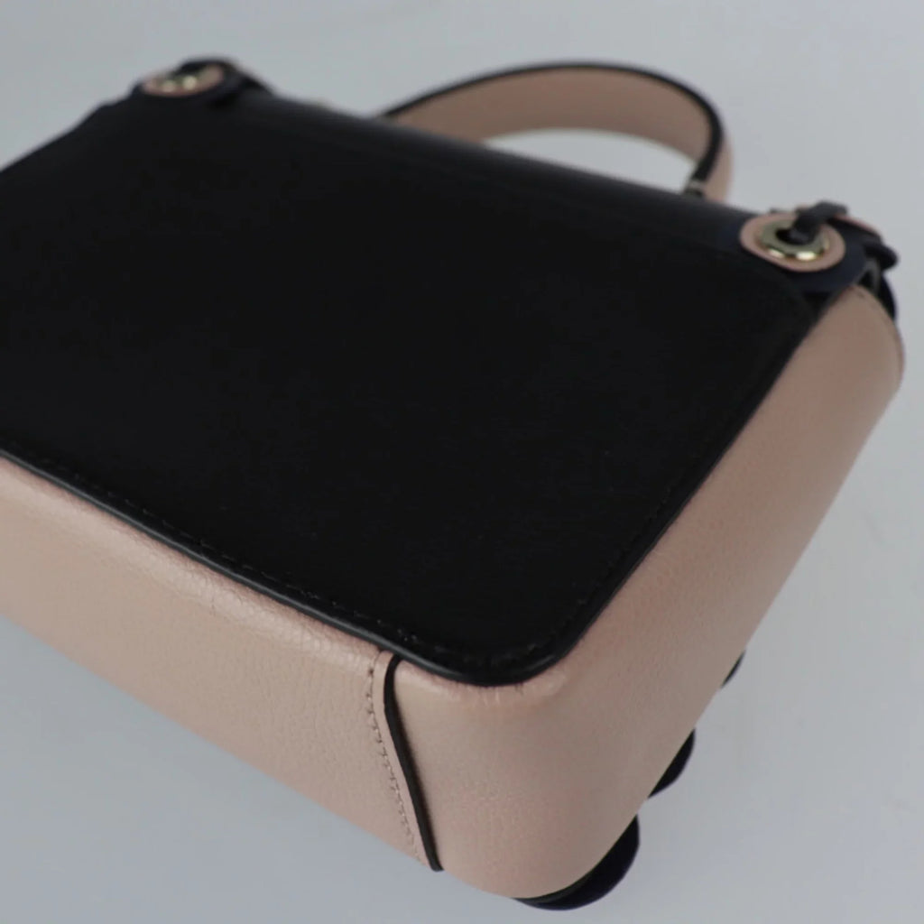 Pre-Owned Kate Spade Maisy Patternson drive grommet handbag WKRU5899 leather black pink beige gold hardware 2WAY shoulder bag punching (Good)