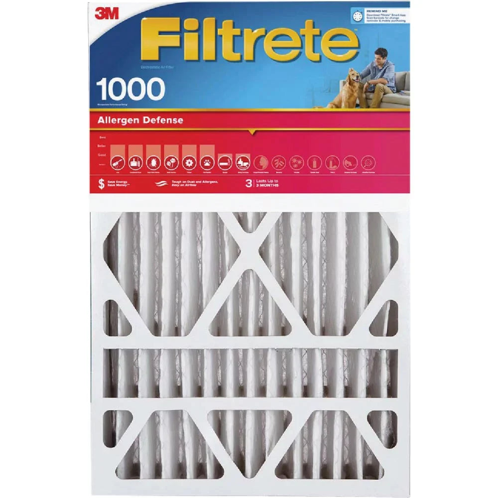1 PK, Filtrete 16 In. x 25 In. x 4 In. Allergen Defense 1000 MPR Deep Pleat Furnace Filter