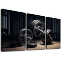 YIKUMA Gym Poster Fitness Dumbbell Workout Motivational Poster Home Fitness Poster Wall Art Coat Canvas Wall Decor Home Decor Living Room Decor Aesthetic 12''x16''X3 Panels 12x16x3pcs