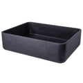 EB-S047LS-H Thin Lip Rectangular Vessel Sink - Black Lava Stone