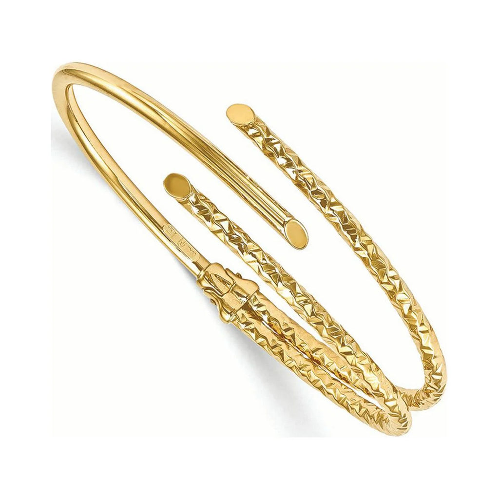 Leslie's 14k Polished Textured Fancy Bangle