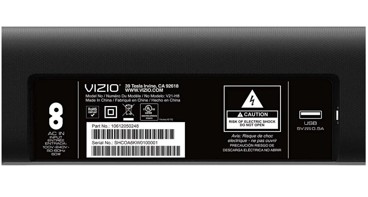 Restored VIZIO - V-Series 2.1 Channel Sound Bar System with Wireless Subwoofer - Black V21-H8R (Refurbished)