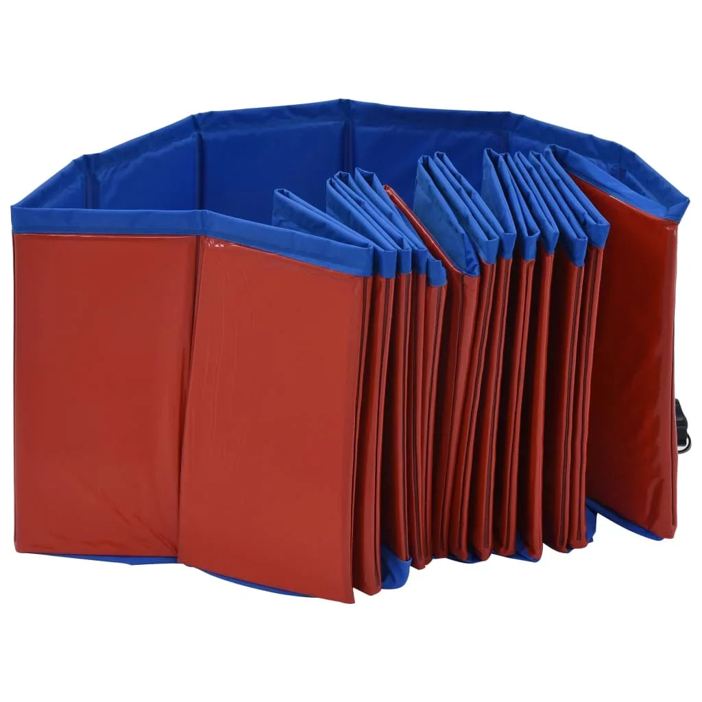 Foldable Dog Swimming Pool Red 63"x11.8" Polymer