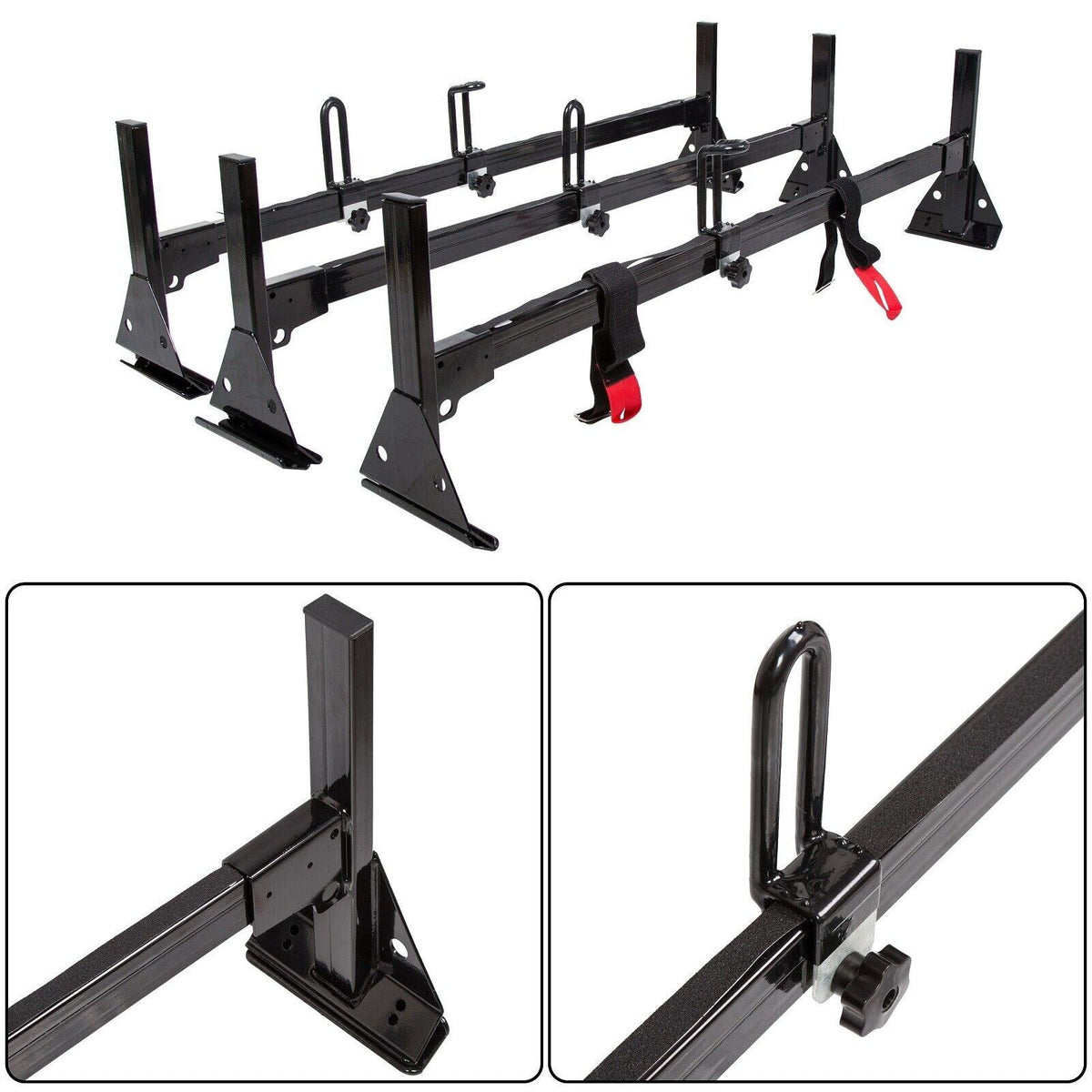 Teledu Ladder Roof Racks Steel Black Rack For Chevy Chevy Express Fullsize Van 3 bar