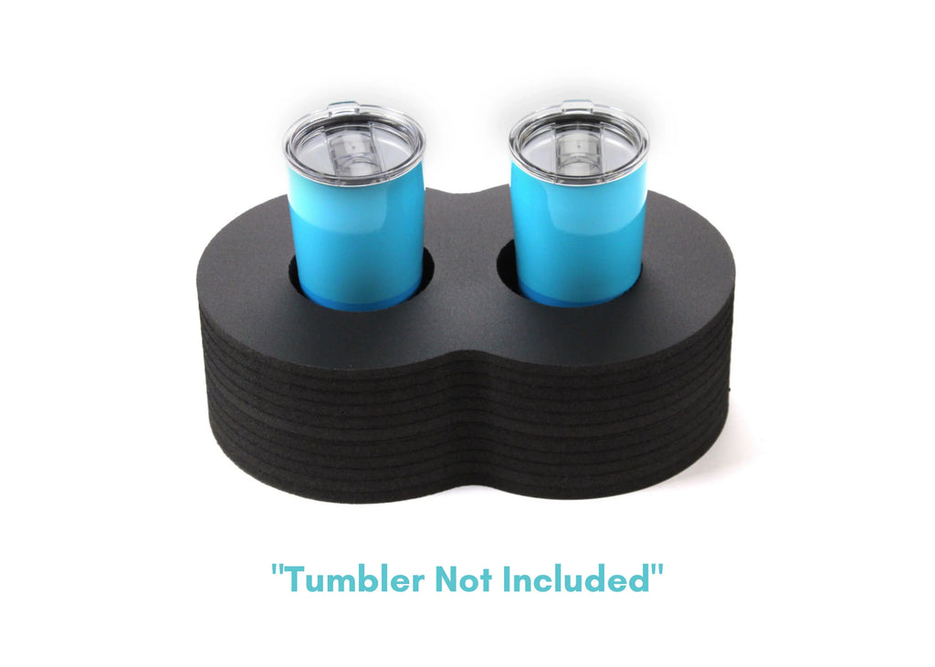 Polar Whale 2 Drink Holders Floating Refreshment Tumbler Holder Drink Float Tray for Pool or Beach Party Float Lounge Durable Black Foam 6 Compartment UV Resistant 13 Inches Wide with Cup Holders