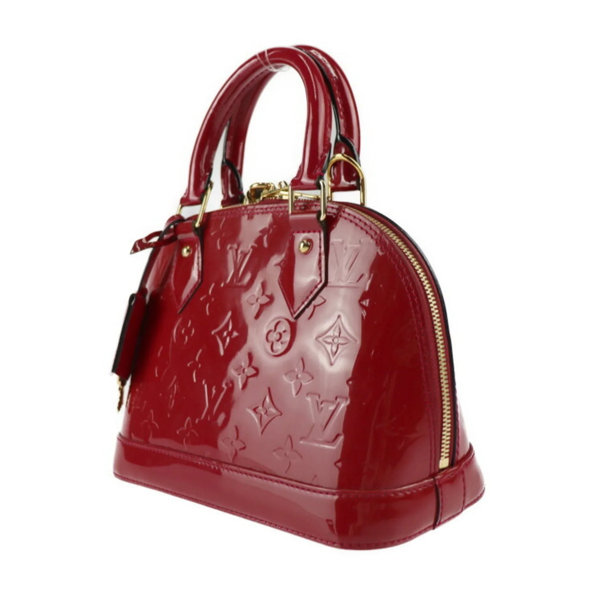 Pre-Owned LOUIS VUITTON Alma BB Handbag M91606 Monogram Vernis Pomme d'Amour Gold Hardware 2WAY Shoulder Bag Crossbody Vuitton (Like New)